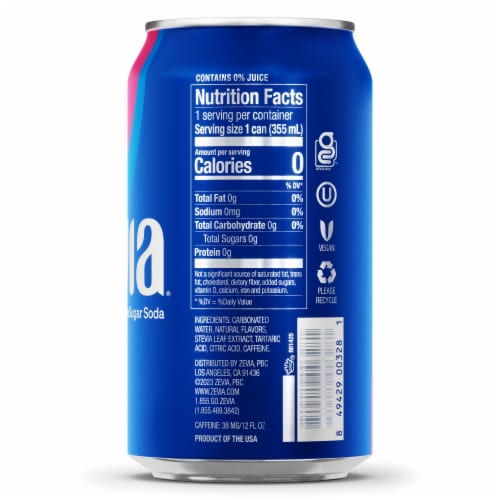Zevia® Cherry Cola Zero Calorie Soda Cans Perspective: left