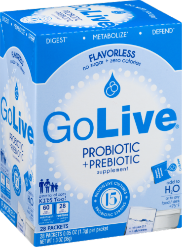GoLive Flavorless Probiotic & Prebiotic Supplement Perspective: left