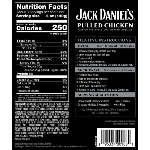 Jack Daniel's® Seasoned & Cooked All White Meat Pulled Chicken Perspective: left