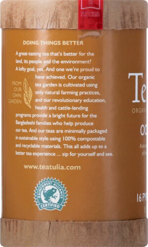 Teatulia® Organic Oolong Tea Pyramid Tea Bags Perspective: left