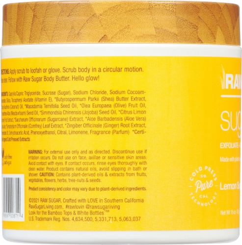 Raw Sugar® Lemon Sugar Scrub Exfoliant Perspective: left