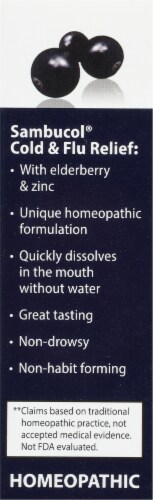 Sambucol® Homeopathic Cold & Flu Relief Tablets Perspective: left
