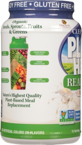 Genceutic Naturals Plant Head™ Real Meal Vanilla Perspective: left