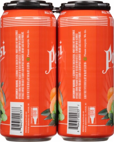 Potosi Brewing Company Tangerine IPA Craft Beer Perspective: left