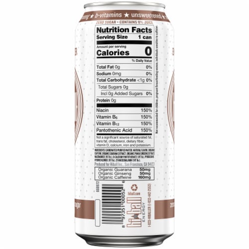 HiBall Vanilla Sparkling Energy Water Perspective: left