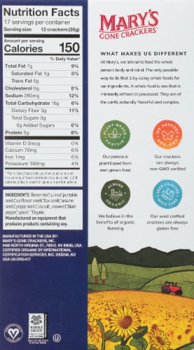 Mary's Gone Crackers™ Gluten Free Super Seed Classic Crackers Perspective: left