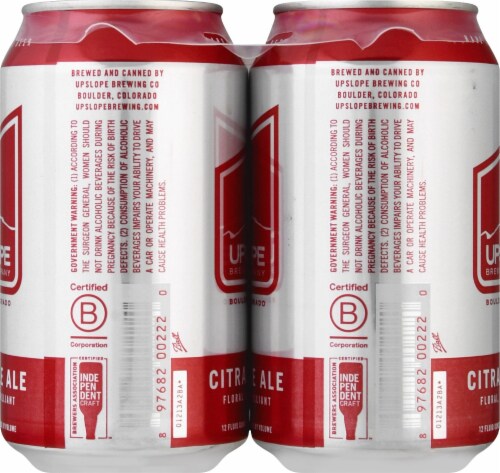 Upslope Brewing Co. Citra Pale Ale Beer Perspective: left