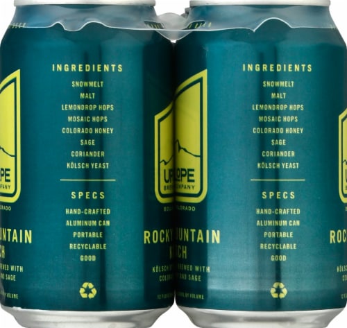 Upslope Brewing Co. Rocky Mountain Kolsch Craft Beer Perspective: left