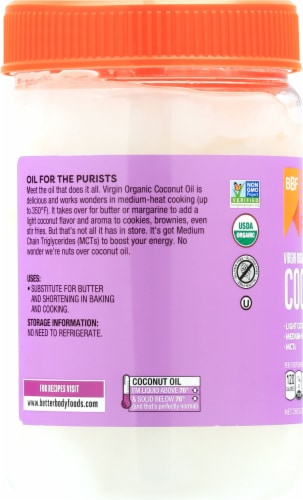 BetterBody Foods Organic Extra Virgin Coconut Oil Perspective: left