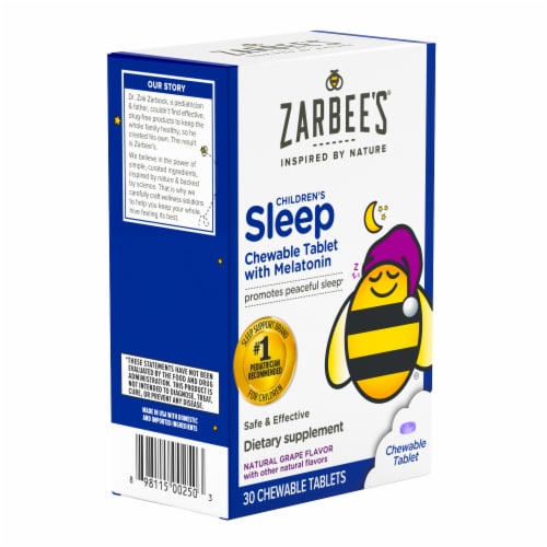 Zarbee's® Naturals Children's Sleep with Melatonin Grape Flavor Chewable Tablets Perspective: left