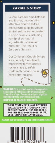 Zarbee's® Naturals Children's Grape Flavor Nighttime Cough Syrup + Mucus Relief Perspective: left