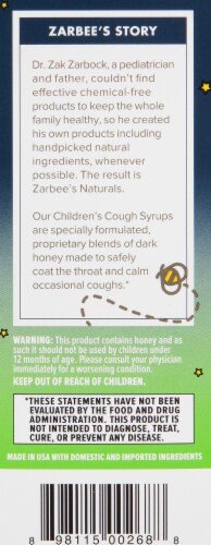 Zarbee's® Naturals Children's Grape Flavor Nighttime Cough Syrup + Mucus Relief Perspective: left