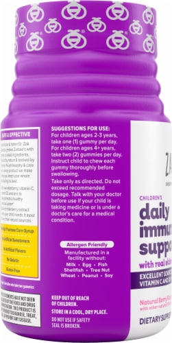 Zarbee's® Natural's Children's Elderberry Flavored Immune Support Dietary Gummies Perspective: left