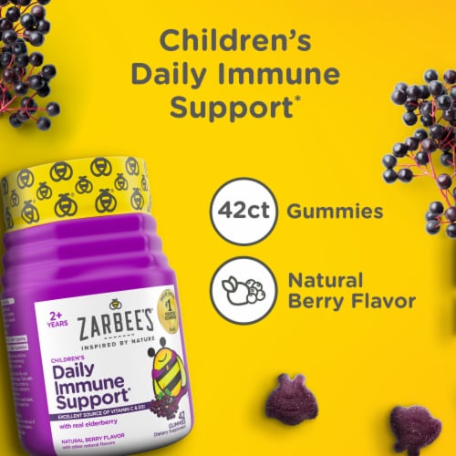 Zarbee's Children's Daily Immune Support Elderberry Gummies Perspective: left