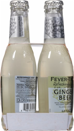 Fever-Tree Light Ginger Beer Bottles Perspective: left