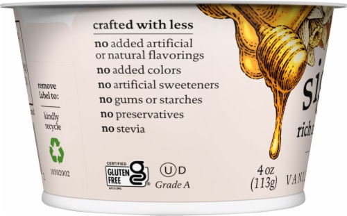 Siggi's® Vanilla Triple Cream Icelandic Style Skyr Yogurt Cup Perspective: left