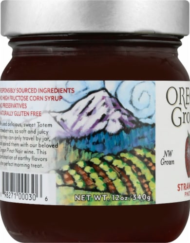 Oregon Growers & Shippers Strawberry Pinot Noir Fruit Spread Perspective: left