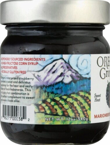 Oregon Growers Marionberry Habanero Fruit Spread Perspective: left