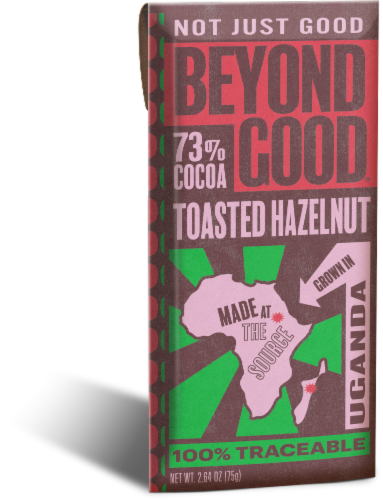 Beyond Good® Uganda Toasted Hazelnut Chocolate Perspective: left