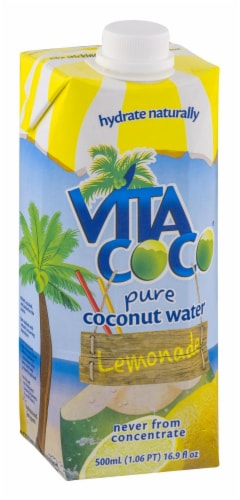 Vita Coco Coconut Lemonade Flavored Bottled Water Perspective: left