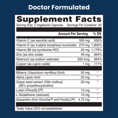 VisiVite, AREDS 2 PLUS+ Gold Eye Vitamin Formula Perspective: left