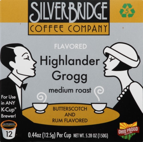 Silver Bridge Highlander Grogg Medium Roast Coffee Pods Perspective: left