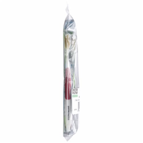Doctor Plotka's Mouthwatchers Antimicrobial Toothbrushes with Flossing Bristles Perspective: left