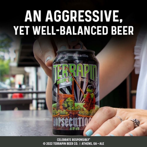 Terrapin Hopsecutioner IPA Cans Perspective: left