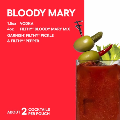 Filthy® Bloody Mary Mix Pouch Perspective: left