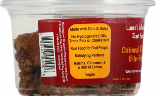 Laura's Wholesome Junk Food® Oatmeal Raisin Bite-lettes Perspective: left