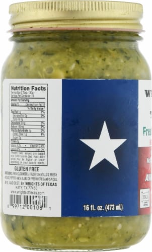 Wrights of Texas Gluten Free Hot Habanero Fresh Green Salsa Perspective: left