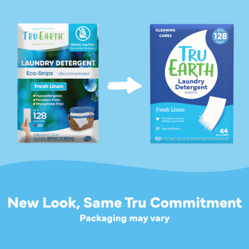 Tru Earth® Eco-Strips Fresh Linen Scent Laundry Detergent Sheets Perspective: left