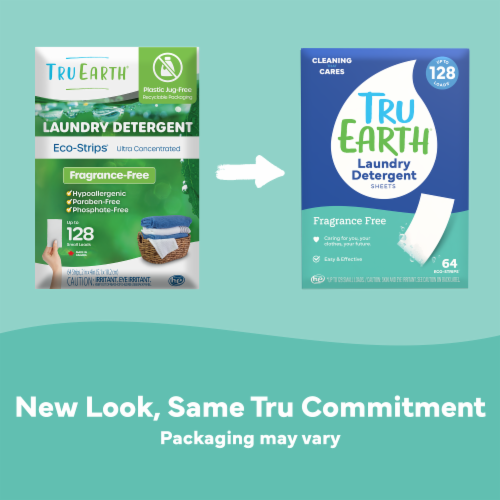 Tru Earth® Eco-Strips® Fragrance-Free Laundry Detergent Sheets Perspective: left