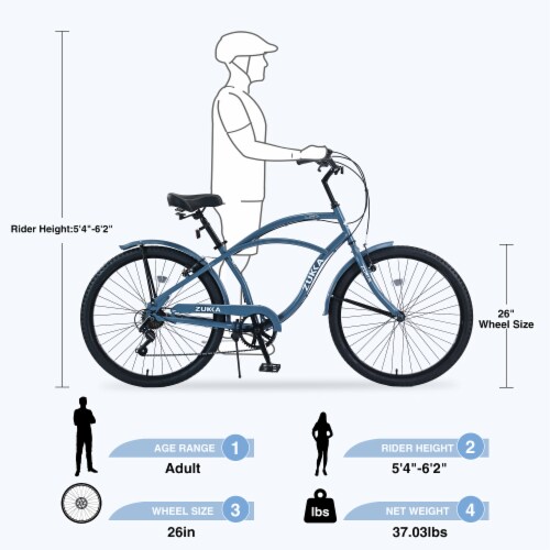 Simplie Fun 7 Speed Bicycles Multiple Colors 26 Inch Beach Cruiser Bike 1 count Smith s Food and Drug
