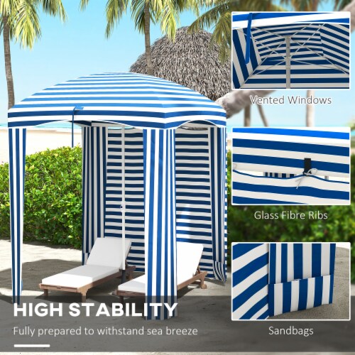 Simplie Fun Cabana Beach Umbrella Shade, Coolness, and Protection in One! Perspective: left