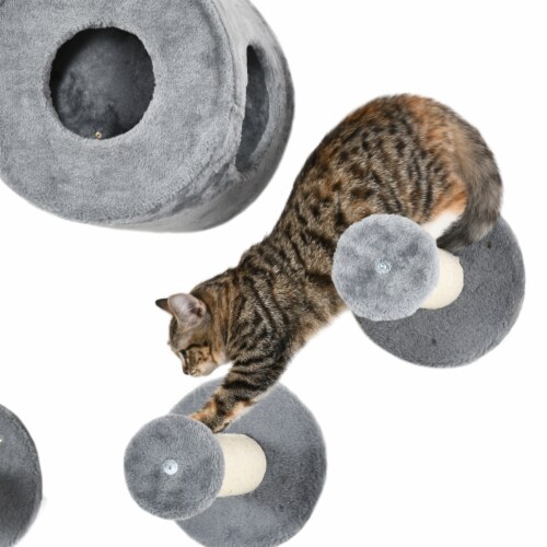 Simplie Fun Colossal Cat Tower with Scratchers, Hideouts, and Customizable Heights Perspective: left