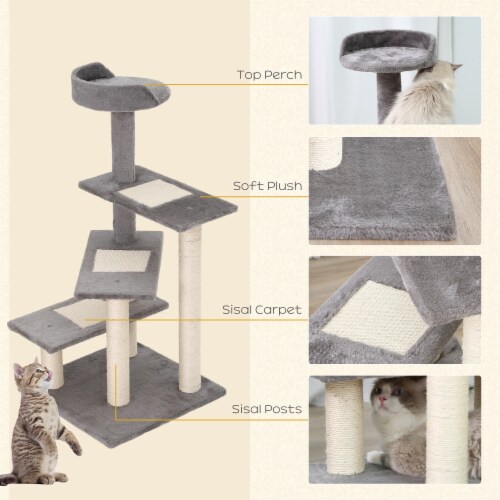 Simplie Fun Premium Cat Tree Haven Play, Scratch, and Rest for Happy Felines Perspective: left