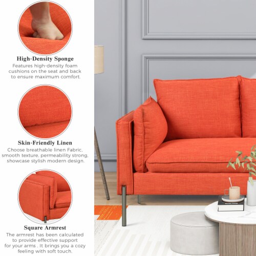 Sofas in Linen for Home or Office Use Perspective: left