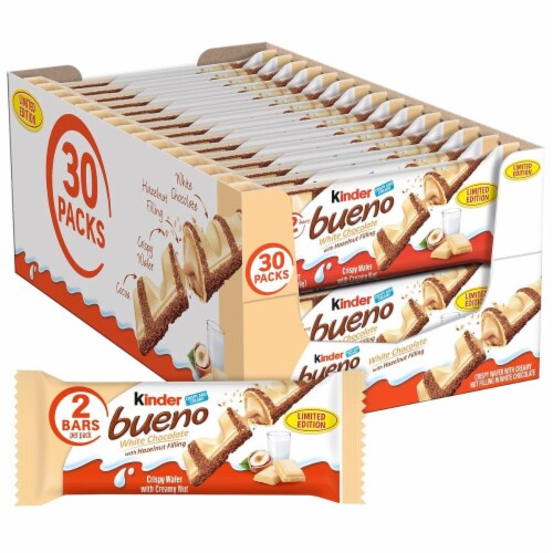 Bueno White Chocolate and Hazelnut Cream Candy Bar, 2 Individually ...