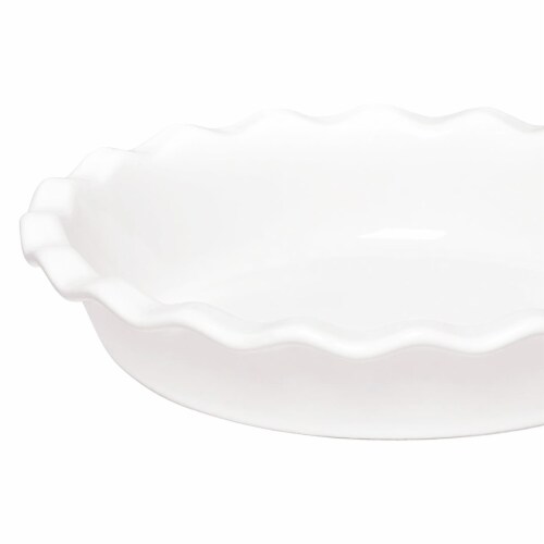 Emile Henry Round Ceramic Pie Dish Kitchen Bakeware Pan Perspective: left