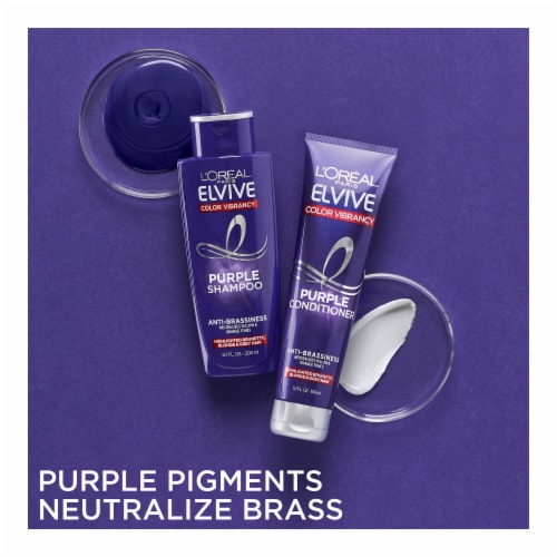 L'Oreal Paris Elvive Color Vibrancy Purple Shampoo Anti Brassiness for Colored Hair Perspective: left