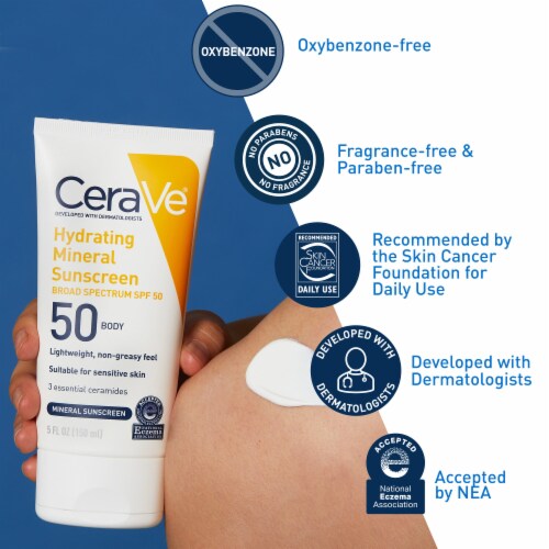 CeraVe Body Mineral Sunscreen SPF 50 Perspective: left