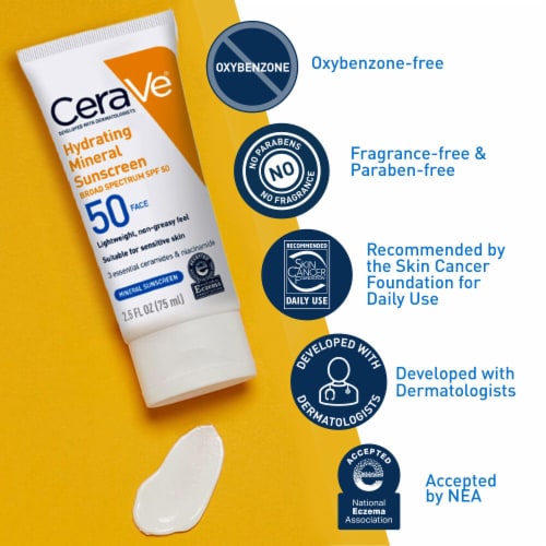Cerave Hydrating SPF 50 Face Sunscreen Perspective: left