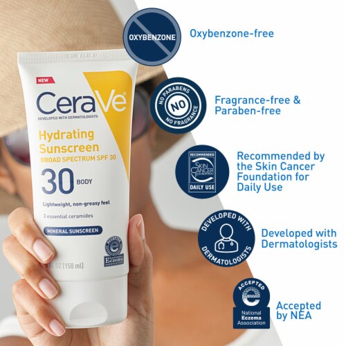 CeraVe Hydrating SPF 30 Body Sunscreen Perspective: left