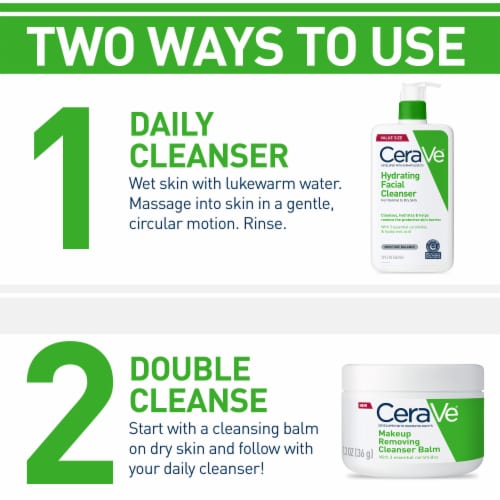 CeraVe Hydrating Facial Cleanser, Travel Size Face Wash For Dry Skin, Fragrance-Free Perspective: left