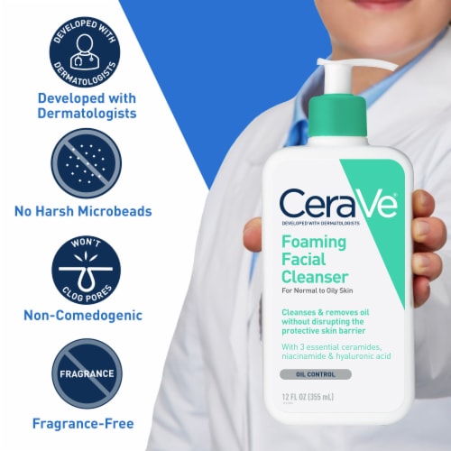 CeraVe Oil Control Foaming Face Wash Cleanser Perspective: left