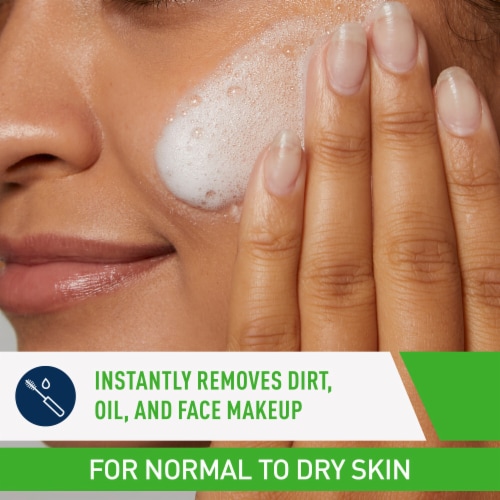 Cerave Hydrating Cream-to-Foam Makeup Remover Face Wash Cleanser Perspective: left