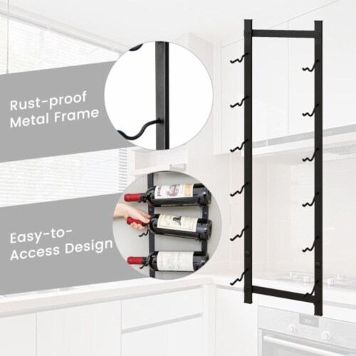 Hivvago Rust proof Wall Mounted Wine Rack for 6 or 9 Bottles-M Perspective: left