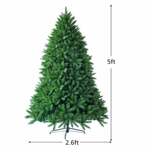 Hivvago 5 Feet Artificial Fir Christmas Tree with 600 Branch Tips Perspective: left