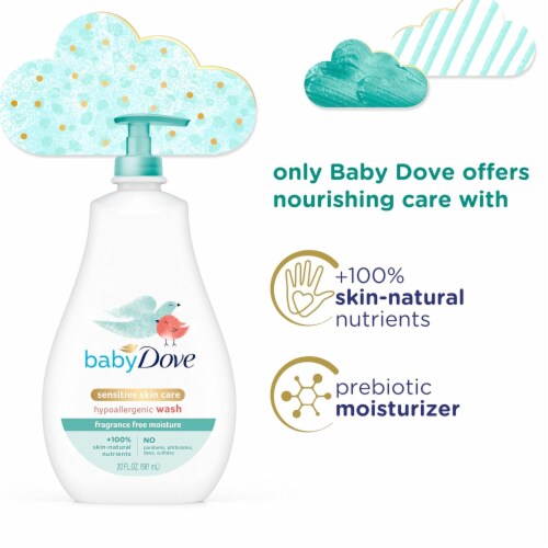 20 Fl Oz Hypoallergenic Baby Dove Sensitive Skin Care Baby Wash Perspective: left